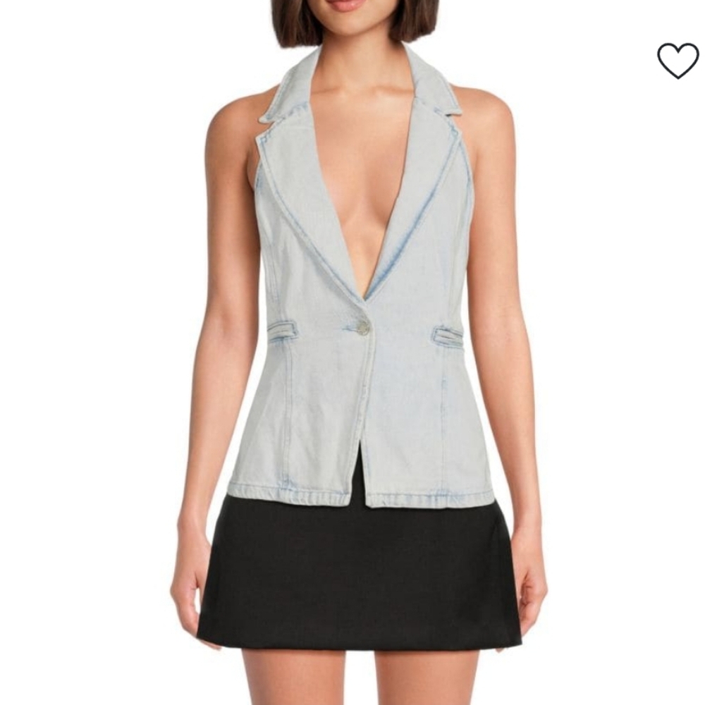 Light Blue Denim Vest